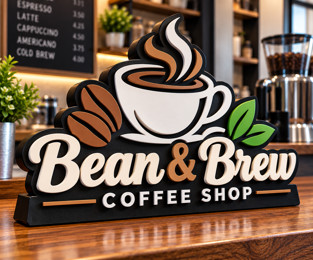 Custom 3D Business Logo Desk Sign – Personalized Company Sign
