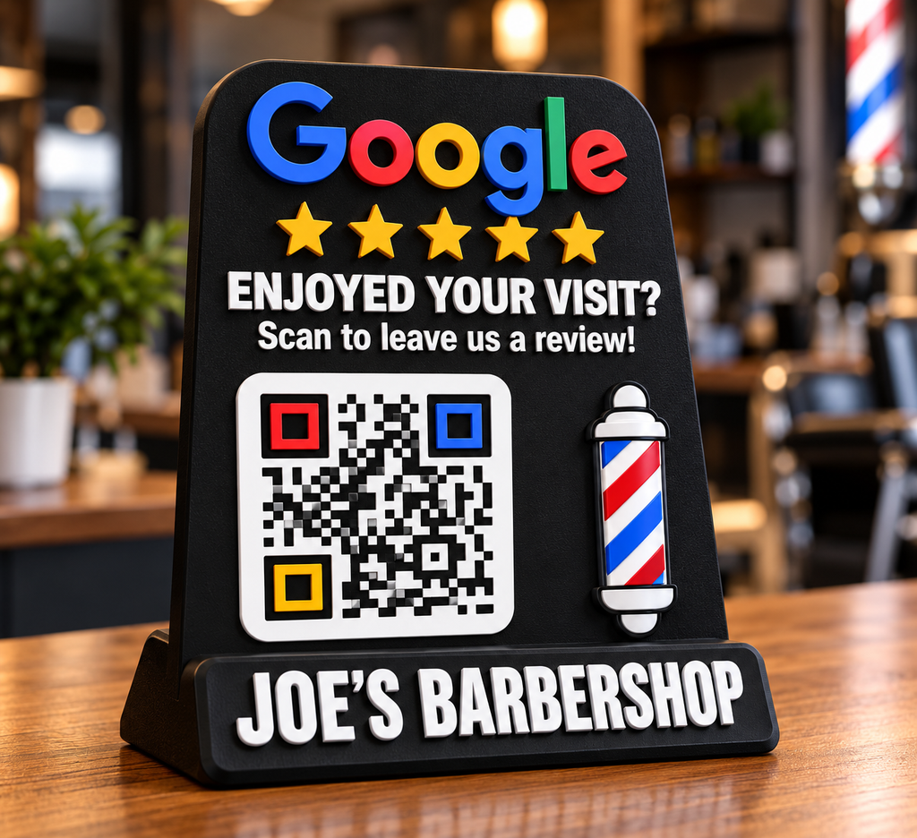 Custom Google Review QR Stand – Personalized Business Sign