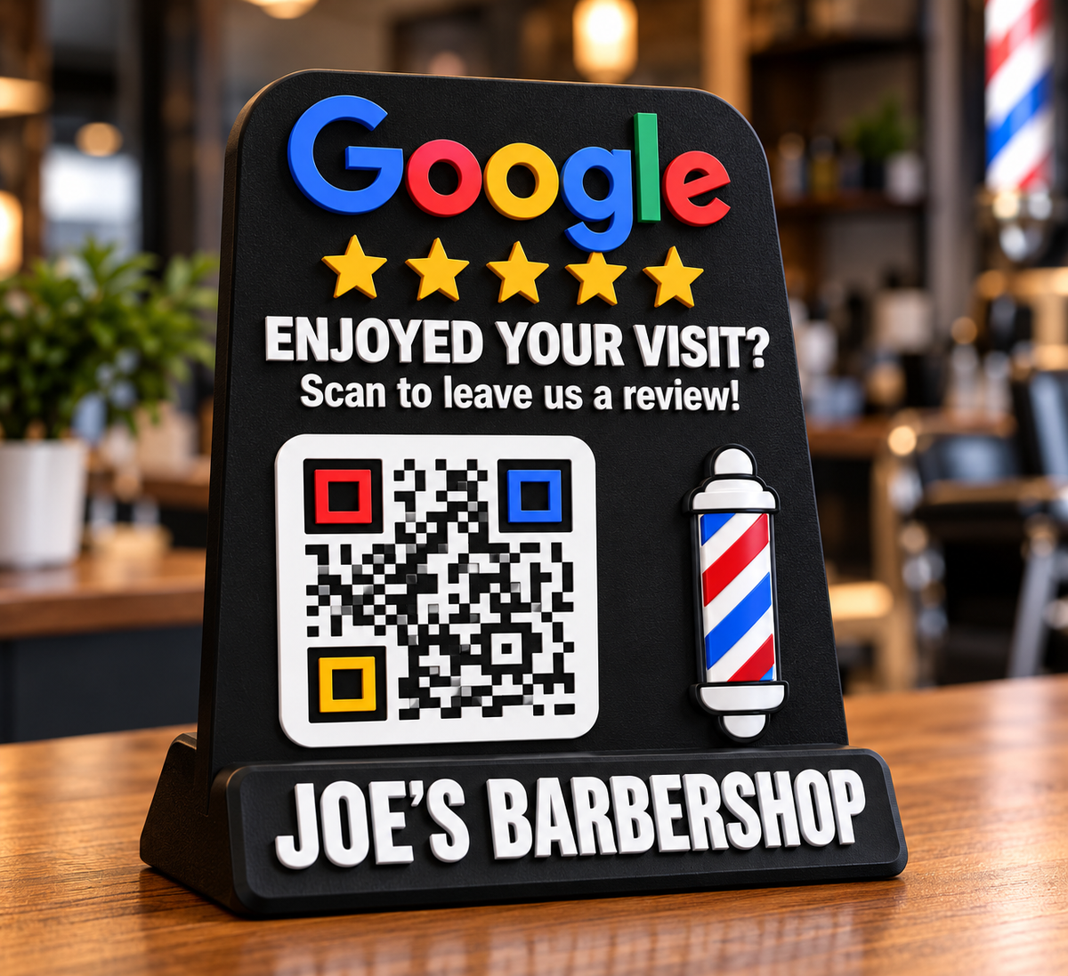Custom Google Review QR Stand – Personalized Business Sign