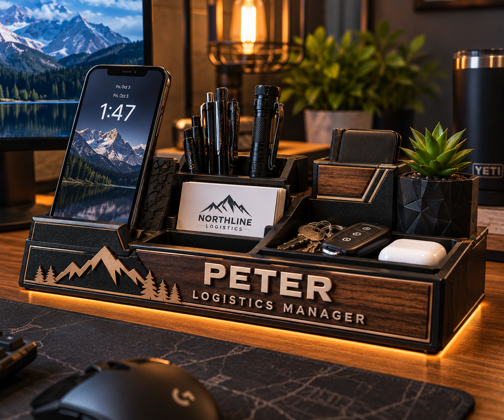 Personalized Desk Organizer + Nameplate
