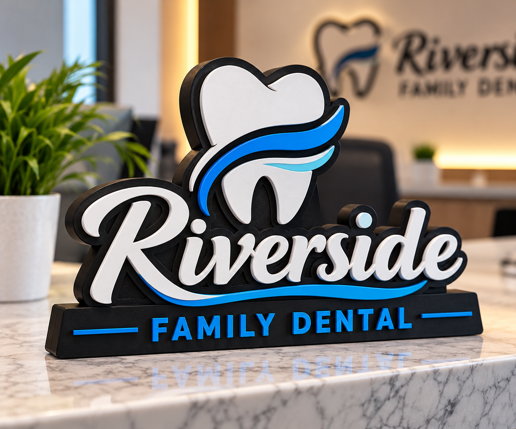 Custom 3D Business Logo Desk Sign – Personalized Company Sign